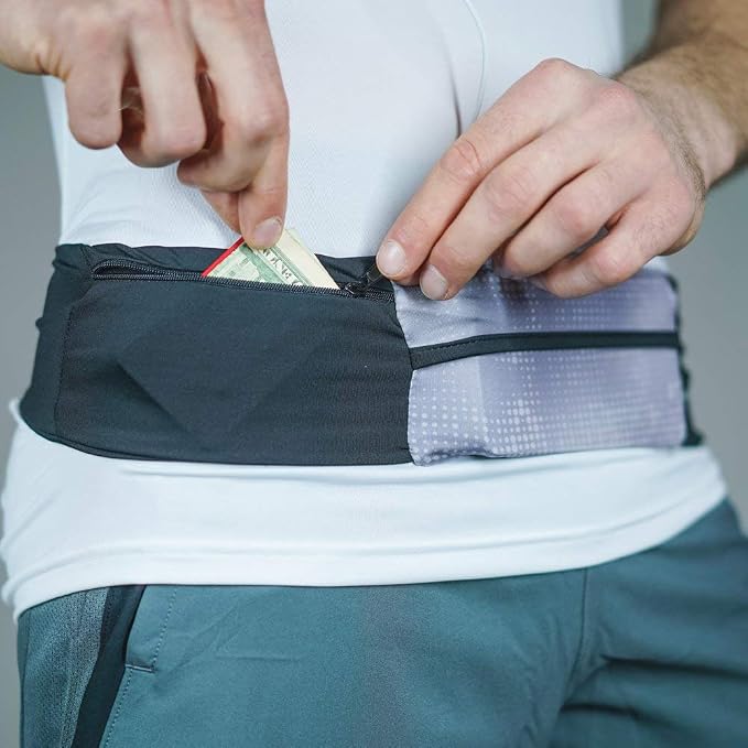 3 Pocket Adjustable Running Belt Waist Pack, Fanny Pack For Working Out With Sweat Resistant Backing, Holds All iPhone Models - Image 7