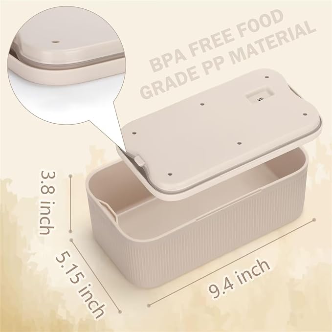 Locking Medicine Box with Code, Small Lockable Storage Box for Medications, Snacks, Phone & Food, Ideal for Home, Office, Fridge, Dorm, School, Travel, Gift (Beige) - Image 3
