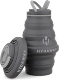 HYDAWAY 17oz Collapsible Water Bottle, Packable Leakproof for Travel | Travel-first design. Fold flat to 1.5 in for carry-ons, purses, seatbacks. Leakproof, BPA-free, dishwasher safe. by HYDAWAY