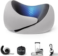 Dream Valley Neck Travel Pillow, Memory Foam,Cooling,Light Gray | For Airplane, Portable Roll-Up, Cooling Inner Fabric, 360° Ergonomic Support, No Head Bobbing by DreamValley