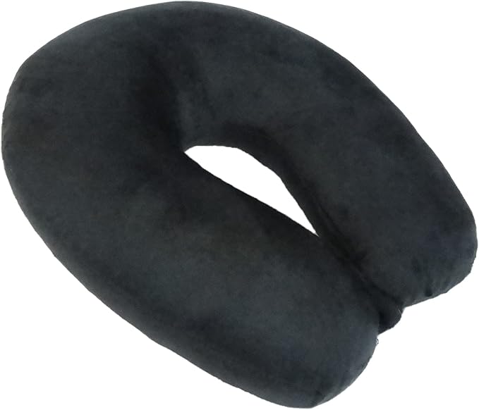 Wolf Essentials Adult Cozy Soft Microfiber Neck Pillow, Compact, Perfect for Plane or Car Travel, Black (Pack of 2) - Image 2