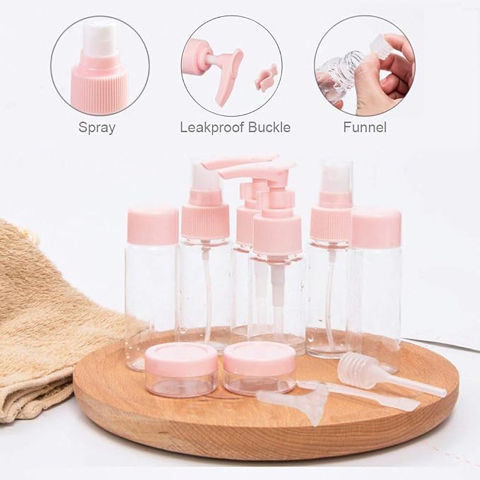 Vitog Travel Bottles Kit, TSA Approved Leak Proof Portable Toiletry Containers Set, Clear PET Flight Size Cosmetic Containers for Lotion, Shampoo, Cream, Soap, Set of 11 - Image 3