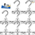 Magnetic Hooks Heavy Duty 170LB+ Strong Neodymium Magnets | Large Magnetic Hooks for Hanging Magnets with Hook Cruise Ship Essentials for Refrigerator Kitchen Workplace 8 Pack by MIKEDE