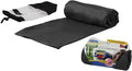 Extra Large Airplane Travel Blanket for Your Flight, Car, Camping, Home or Comforting Warmth Anywhere! Includes Warm Cozy Pockets for Your Feet and a Travel Bag - Black by Cl%C3%B6udz