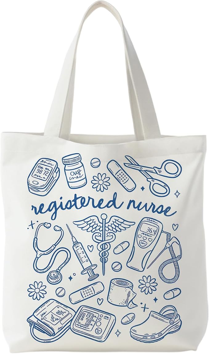 Nurse Canvas Tote Bag, Nurse Appreciation Gifts, Nursing School Gift Reusable Shopping Grocery Bags by Unknown