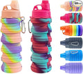 Collapsible Water Bottles 2 pack 500ML (Pink+Rose Red) | Travel Water Bottle Portable Hiking Water Bottle with Leak proof Reusable BPA Free Silicone Water Bottles. by konlongzan