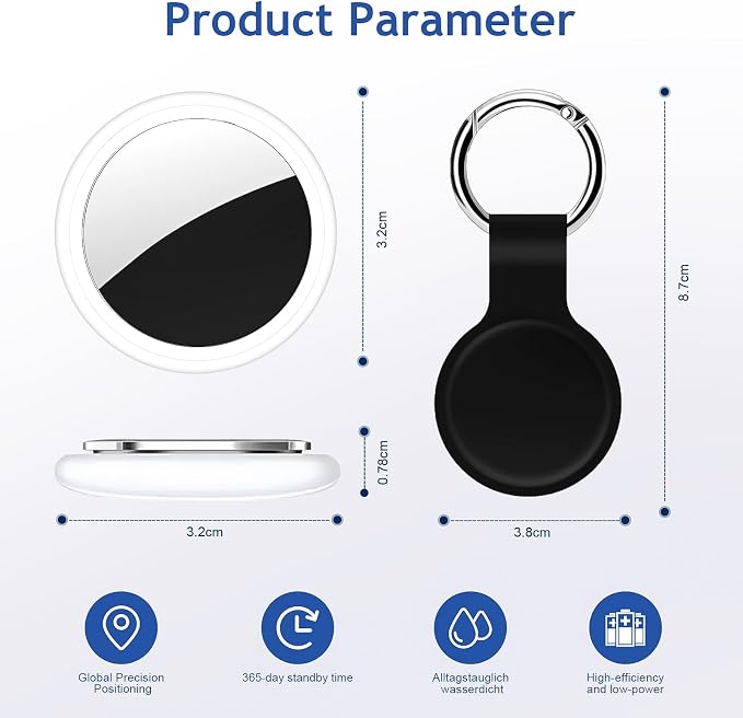 Air Tracker Tag 2 Pack [Apple MFi Certified] with Find My(iOS Only) | Key Finder with No App Needed, IP65 Waterproof, 365-Day Standby, Wallets Keys Bags Luggage Locator Tracker Tag - Image 2