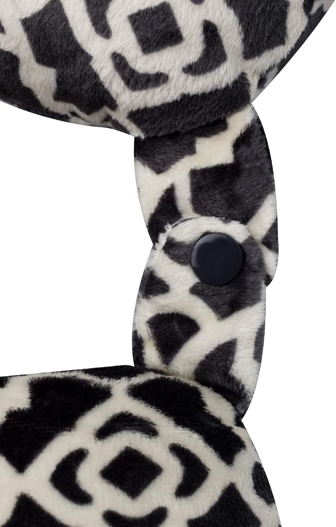 Wolf Essentials Adult Cozy Soft Microfiber Neck Pillow for Travel – Compact, Machine Washable - Perfect for Airplane, Car, or Home Use - Filled and Finished in the USA – Charcoal Trellis - Image 3