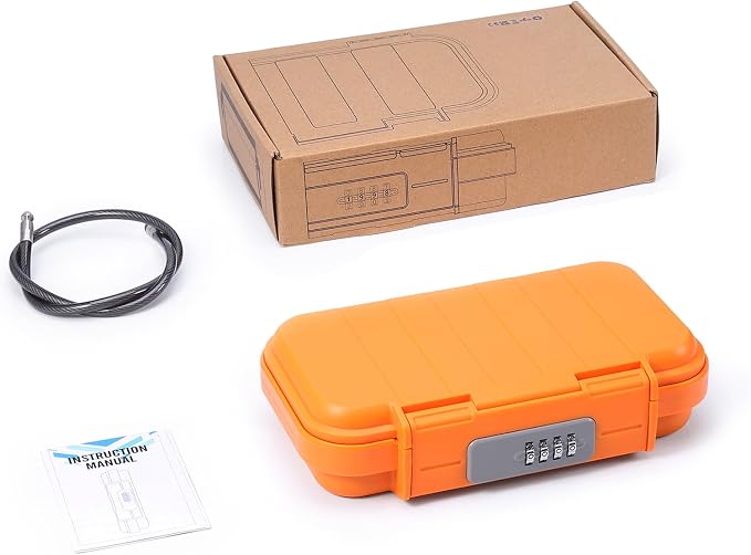 AMIR Portable Combination Lock Box, Security Case Lock Box with Code, Waterproof Anti-Theft Mini Travel Safe Box with Removable Chain, Portable Lock Box for Dorm Beach Hotel - Image 9