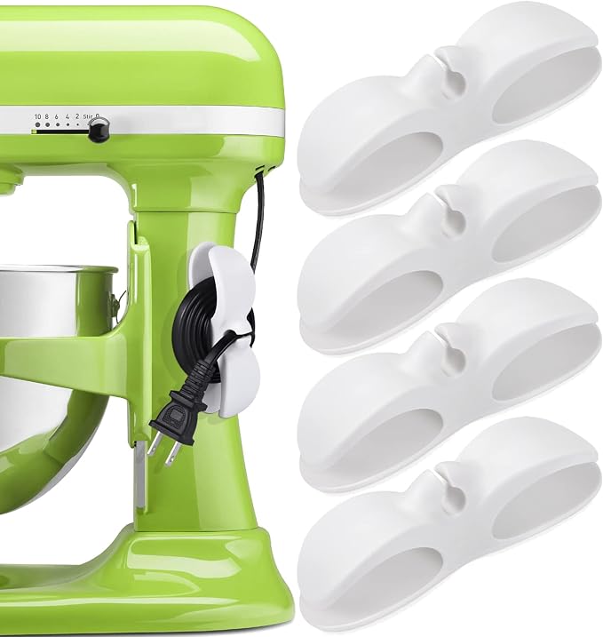 SisBroo Cord Organizer for Appliances, 4PCS Kitchen Appliance Cord Winder Cord Organizers, Cord Holder Cord Wrapper for Appliances Stick on Pressure Cooker, Mixer, Blender, Coffee Maker, Air Fryer by SisBroo