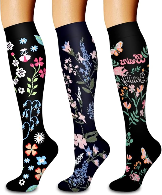 3 Pack Medical Compression Sock-Compression Sock For Women and Men Circulation -Best for Running,Nursing,Athletic Sports by LaiteHebe