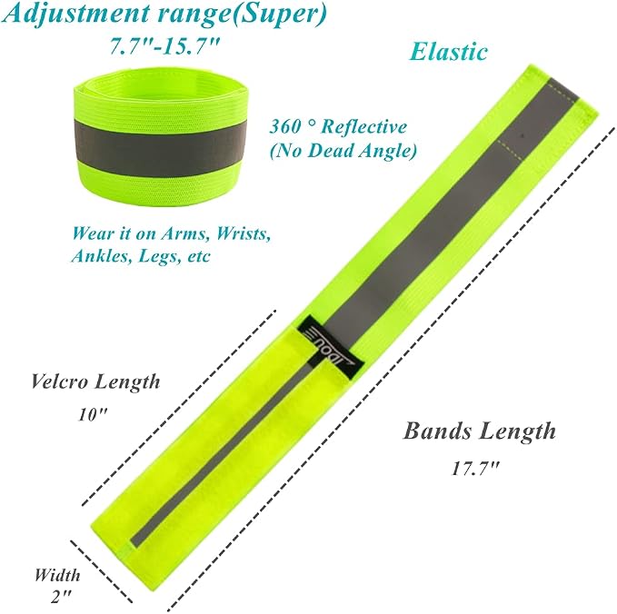 Reflective Running Gear,Reflective Bands for Arm/Wrist/Ankle/Leg,Biking Accessories for Women and Men - Image 3