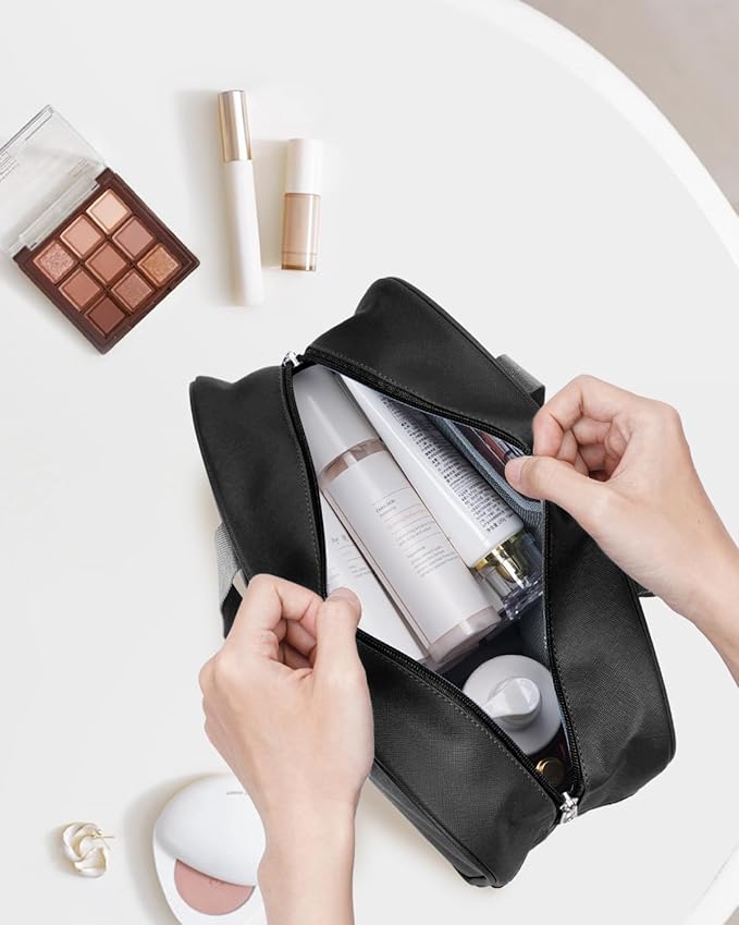 Full Size Toiletry Bag Women Large Cosmetic Bag Travel Makeup Bag Organizer Medicine Bag for Toiletries Essentials Accessories (Large, Black) - Image 2