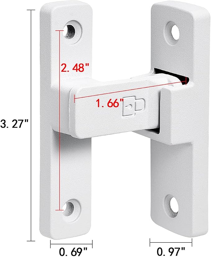 Matte White 90 Degree Barn Door Lock ，Right Angle Door Lock Latch | Zinc Alloy Flip Gate Latches,for bedroom,garage,balcony,barn,sliding door,bathroom,window,cabinet,drawer,pet enclosures - Image 2