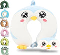 Sexysamba Cartoon Headrest & Neck Pillow for Kids Boys & Girls, Teens, Travel Accessories for Airplane, Car, Recline, Memory Foam Cute Travel Pillow with Sleep Eye Mask - Penguin by Sexysamba