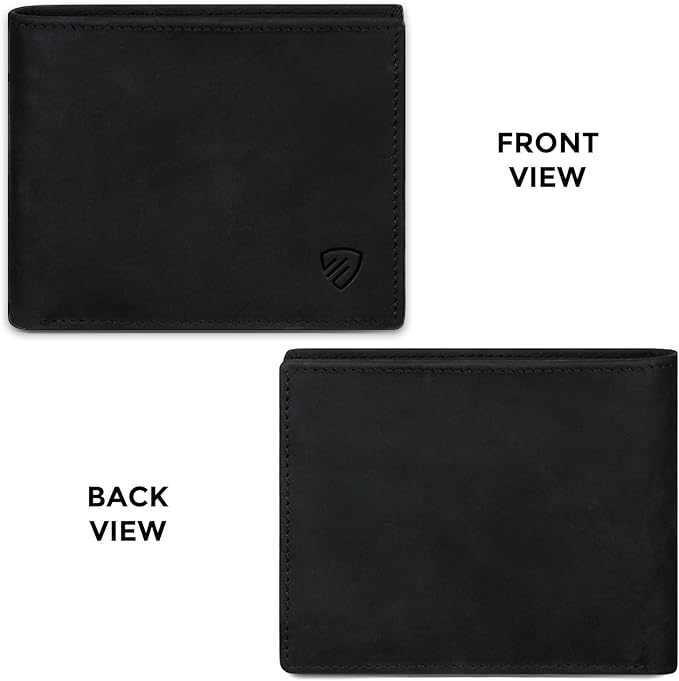 RUNBOX Wallet for Men|Slim Bifold Rfid Blocking Leather Wallet|Front Pocket | Genuine Leather,Handmade,8 Card Slots,ID Window,Money Pocket,Coin Pocket, Gift for Men,Minimalist Compact - Image 6