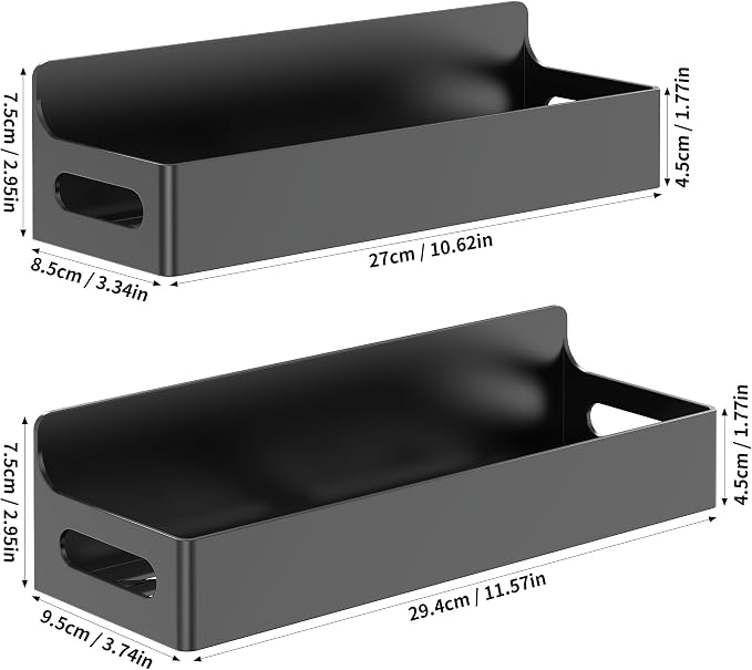 2 Pack Magnetic Spice Rack for Refrigerator Upgrade Black | Magnetic Cup Holder for Fridge, Magnetic Fridge Shelf with Hooks, Kids Sippy Cup Holder Kitchen - Image 9
