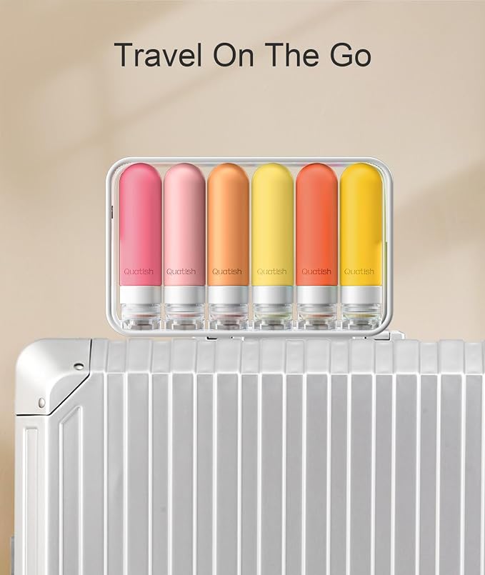 Quatish Travel Bottles for Toiletries 6 Pack, Original Patented Leakproof 3 oz Tsa Approved Travel Size Containers, BPA Free Silicone Shampoo and Conditioner Bottle, Cruise Camping Essentials, Macaron - Image 6