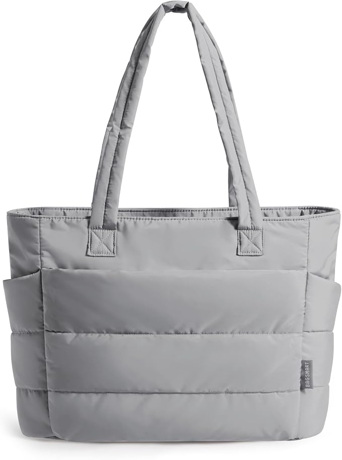 BAGSMART Tote Bag for Women, Lightweight Puffy Tote Bag with Compartments Shoulder Bag Handbag for Travel, Work, Gym | Lightweight by BAGSMART