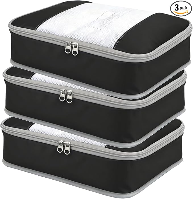 Packing Cubes for 20" Suitcase Travel Luggage Organizers - Travel Organizer Bags Luggage Clothes Accessories Storage Carry on Suitcase Packing Pouches Bag For Men Women Kids 1/2X3PACK by POPPAP