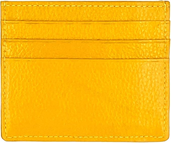 RFID Protect Slim Minimalist Pocket Leather Wallet Card Holder - Yellow by Tapp+Collections