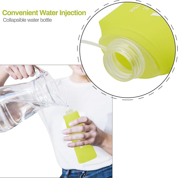Soft Flask Running Bottles Collapsible Water Bottle Foldable for Traveling Running Vest Collapse Hydration TPU 250ml for Runner(250ml-Pack of 2) - Image 5