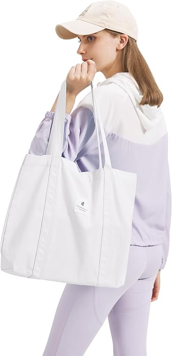 TeeYee Women Tote Bag Foldable Shoulder Bag for Travel Work | Solid Color Shopper,Lightweight & Portable,Wide & Reinforced Handles,Multi-Purpose Use,Soft & Sturdy,Machine Washable - Image 2