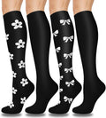 Aoliks Compression Socks for Women and Men 4 Pairs, Mild Support | Long Knee High Stockings for Nurses Running Travel Flying Pregnancy Athletic 15-20 mmHg by Aoliks