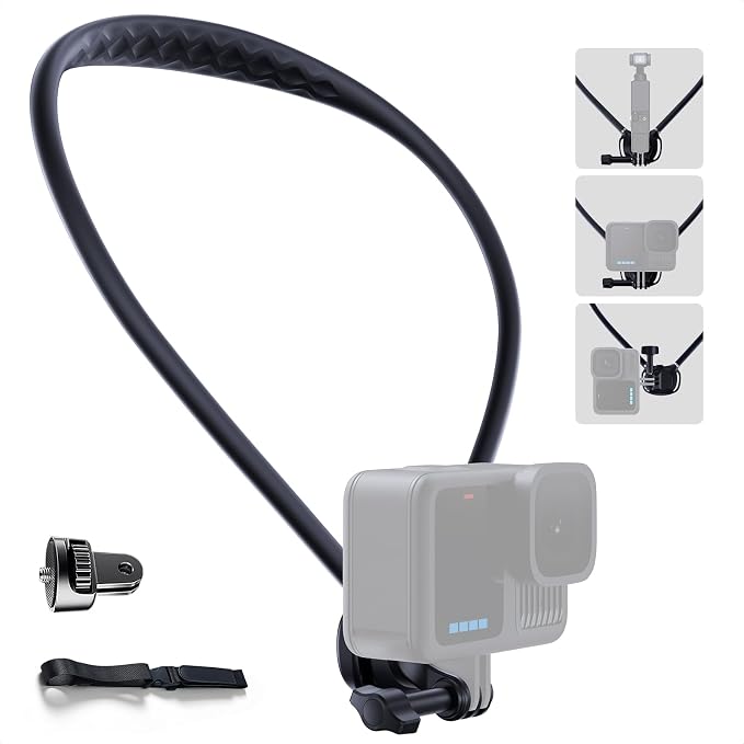 Llano Neck Mount with Chest Strap for Action Camera with 1/4" Adapter | Necklace Mount for DJI Osmo Pocket 4/3 Nano Action 6/5/4/3, GoPro Hero 13/12/11/10/9/MAX, Insta 360 X5/X4/Ace Pro 2 by TheHorizonofPossibility