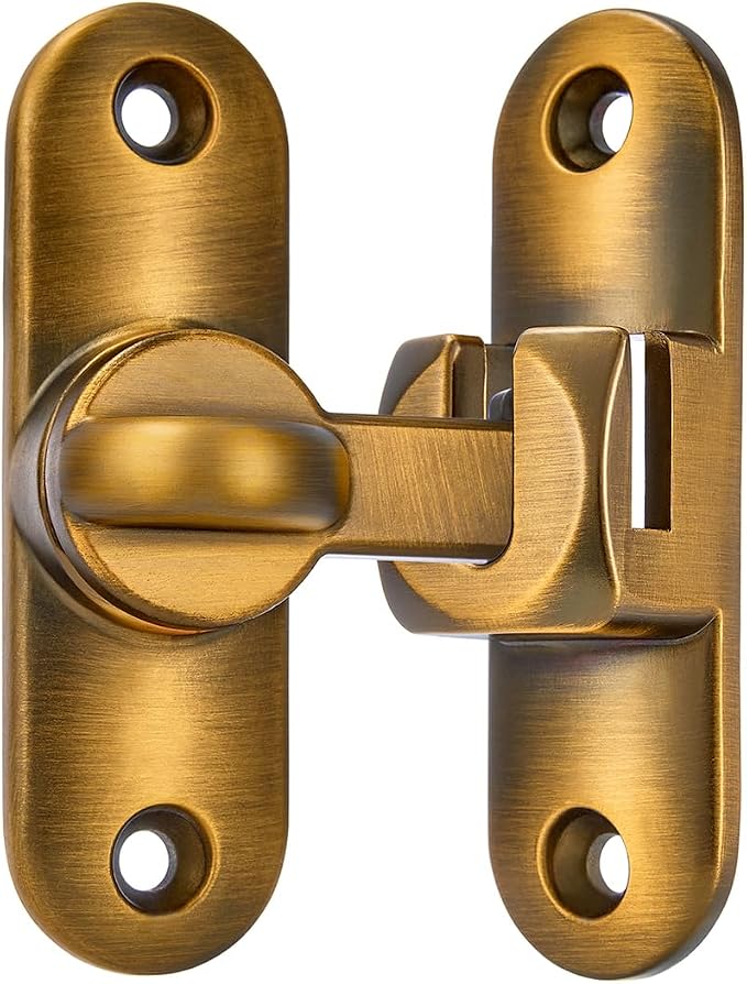 Brass 90/180 Degree Sliding Door Latches,Zinc Alloy Flip Latch | Barn Door Latch,Cabinet Lock,Right Angle Door Lock,for bedroom,cabinet,drawer,Gardens,Wine Cabinet,garage,window,Pet Cage - Image 7