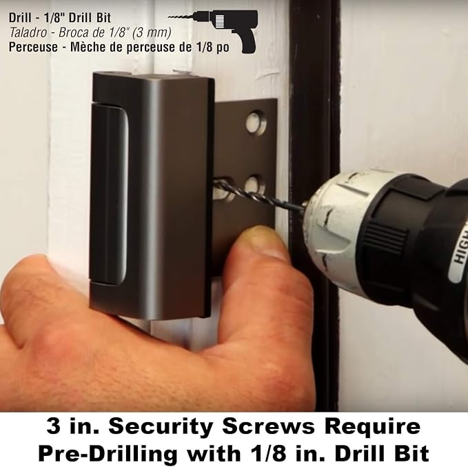 Prime-Line U 11126 Door Reinforcement Lock – Add Extra, High Security to your Home and Prevent Unauthorized Entry – 3 In. Stop, Aluminum Construction, Bronze (Single Pack) | Add Extra High Security, Prevent Unauthorized Entry, 3 In. Stop, Solid Brass C... - Image 4