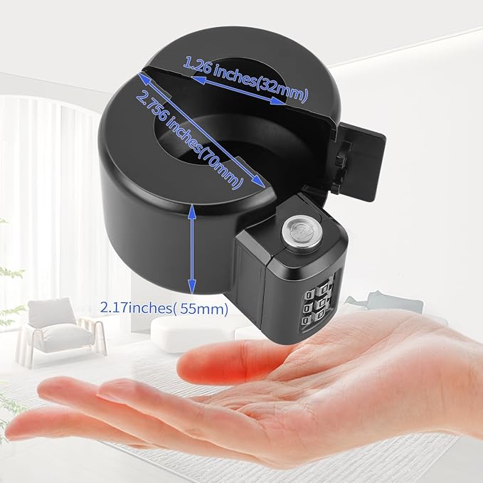 Door Knob Safety Cover Lock Child Proof Door Knob Lockout Device Cover | Combination Lock for Kids Dementia Elderly Safety Water Gas Valve Faucets Temporary Door Handle Lock Fits Most Circular Knobs - Image 7
