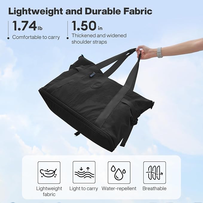 mixi Travel Tote Bag for Women Large Expandable Travel Bag Waterproof Lightweight Carry On Personal Item Handbag - Image 8