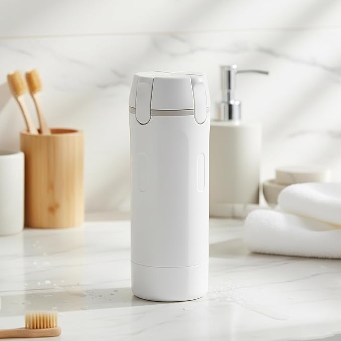 4 in 1 Travel Dispenser Bottle, Refillable Leak Proof Travel Size Bottles for Toiletries, Shampoo, Body Wash, Lotion, Conditioner (White, 16.5cmx5.5cm, 30ml x 4, Plastic) - Image 3