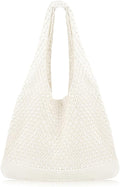 COOKOOKY Crochet Beach Tote bag Summer Beach Bag for Women Aesthetic Mesh Tote Bag Hippie Bag Knit Bag by COOKOOKY