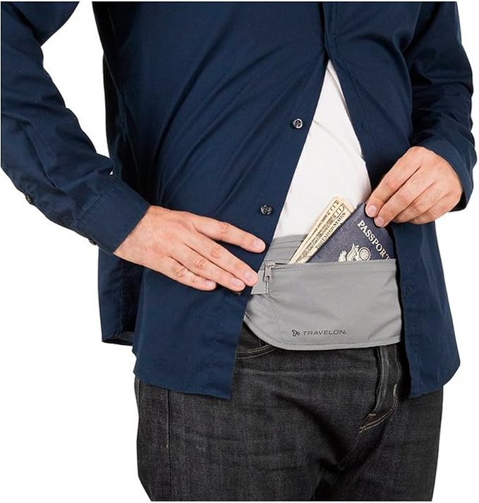 Travelon Rfid Blocking Undergarment Waist Pouch Travel Wallet - Image 6