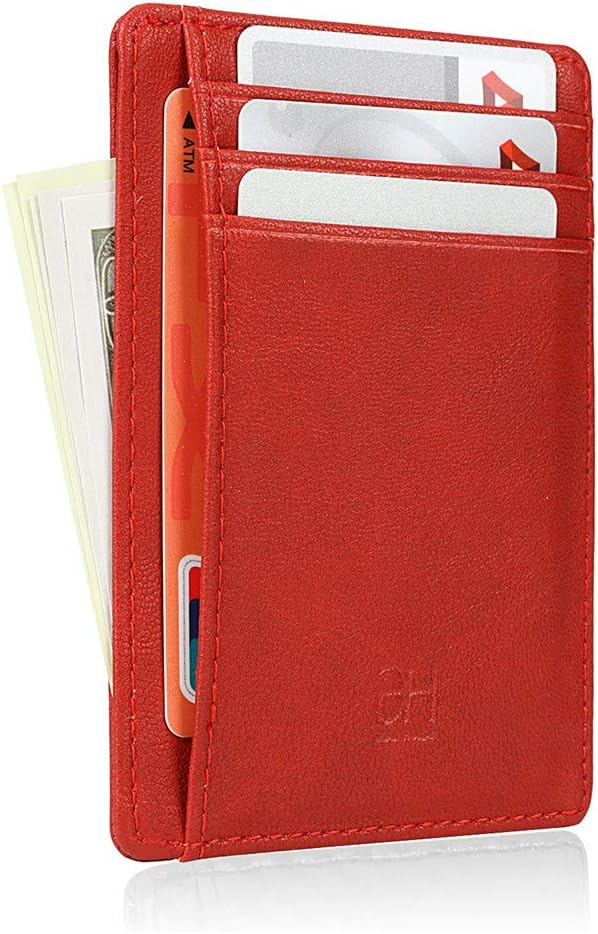 GH GOLD HORSE Slim RFID Blocking Card Holder Minimalist Leather Front Pocket Wallet for Women | Slim - Image 3