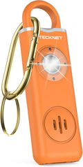 TECKNET Rechargeable Personal Safety Alarm for Women, 130dB Self Defense Keychain Alarm with SOS Strobe Light, Low Battery Notice, Loud Siren Safety Keychain for Girls Kids Elderly - Orange by Tecknet