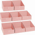DIMJ Closet Storage Bins 8 Pack - Fabric Trapezoid Closet Organizer Bin, Foldable Storage Baskets for Shelves, Closet Shelf Organizer, Clothing Storage Box for Toys, Books, Towel, Clothes, Pink by DiMJ