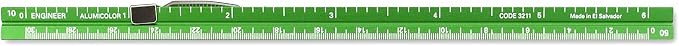 Alumicolor Aluminum Engineer Pocket Drafting Scale With Clip, 6IN, Green - Image 2