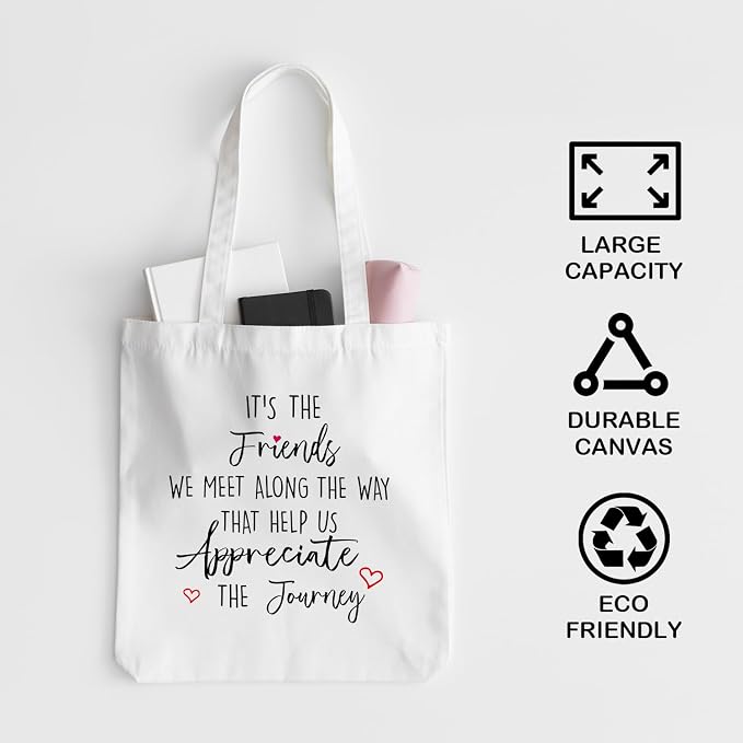 JINYO Preppy Canvas Tote Bag, Inspirational Tote Bags for Women - Image 5
