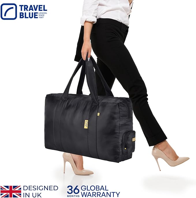 Foldable Bag (16 Litre) - Travel Bag Accessories for Women and Men. Perfect as Carry On Luggage, at the Gym, Duffle Bag for Travels. Foldable & Flexible Tote Bag for Airplane Travel - 051 - Image 2