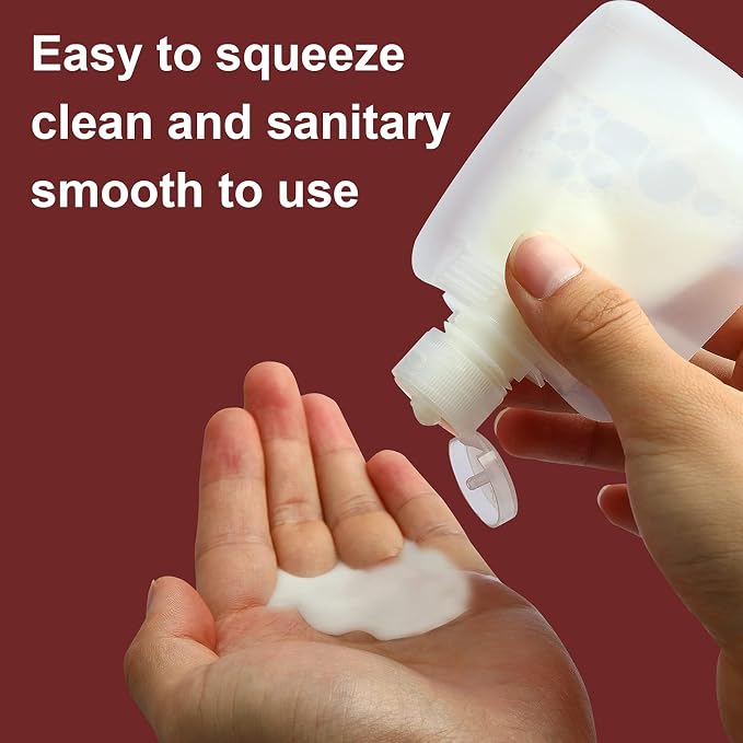 YASUOA 12 Pieces Travel Size Refillable Pouch for Toiletries Bulk 30ml/50ml/100ml, TSA Approved Squeeze Empty Stand Up Pouches for Liquids Lotion Shampoo Bags, Leak Proof Cosmetic Containers - Image 5
