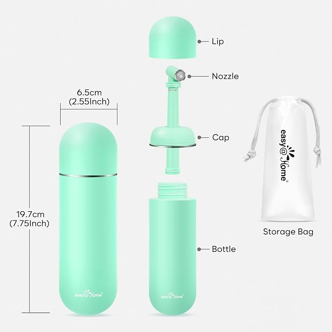 Easy@Home Portable Bidet for Travel - Peri Bottle for Postpartum Care Green | 380ml (12.8oz) Handheld Sprayer, BPA-Free, Personal Hygiene for Women & Men | EPB-01 - Image 9