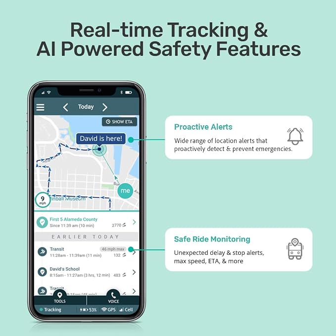 AngelSense GPS Tracker for Kids - Autism, Elderly, 1 Year Service Included | App with Real-Time GPS, 2-Way Voice, SOS Button, First Responder Alerts, AI Risk Alerts, Safe Ride Monitoring, Fall Detection - Image 4