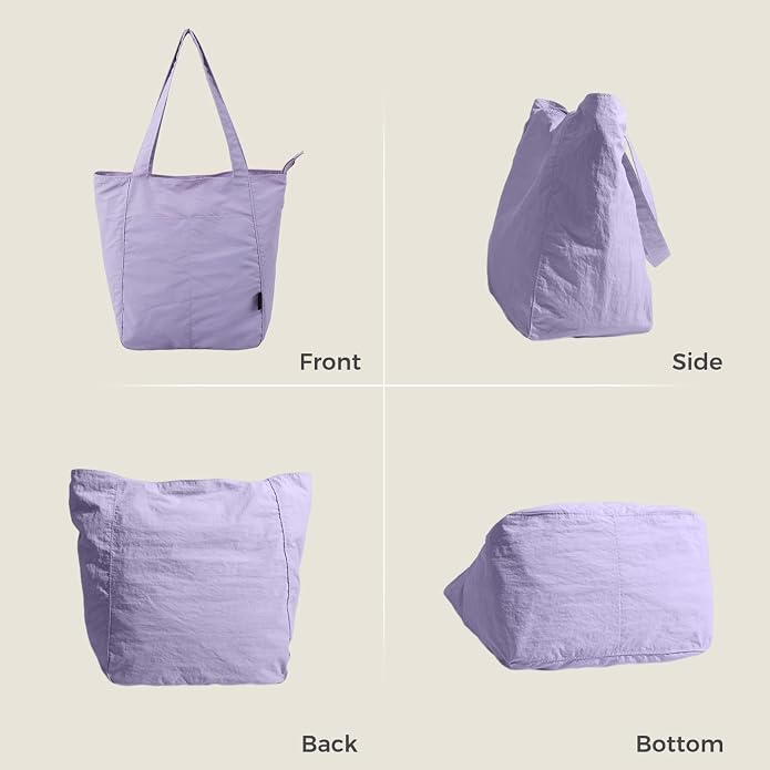 Barsine Tote Bag for Women Unisex Lightweight Nylon Totes Purses and Handbags Large Casual Shoulder Hobo for Travel Gym - Image 4
