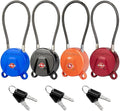 Forge TSA Approved Luggage Locks Ultra-Secure Dimple Key Travel Cable Locks with Zinc Alloy Body- 4 Locks, Black, Blue, red, Green. by Forge