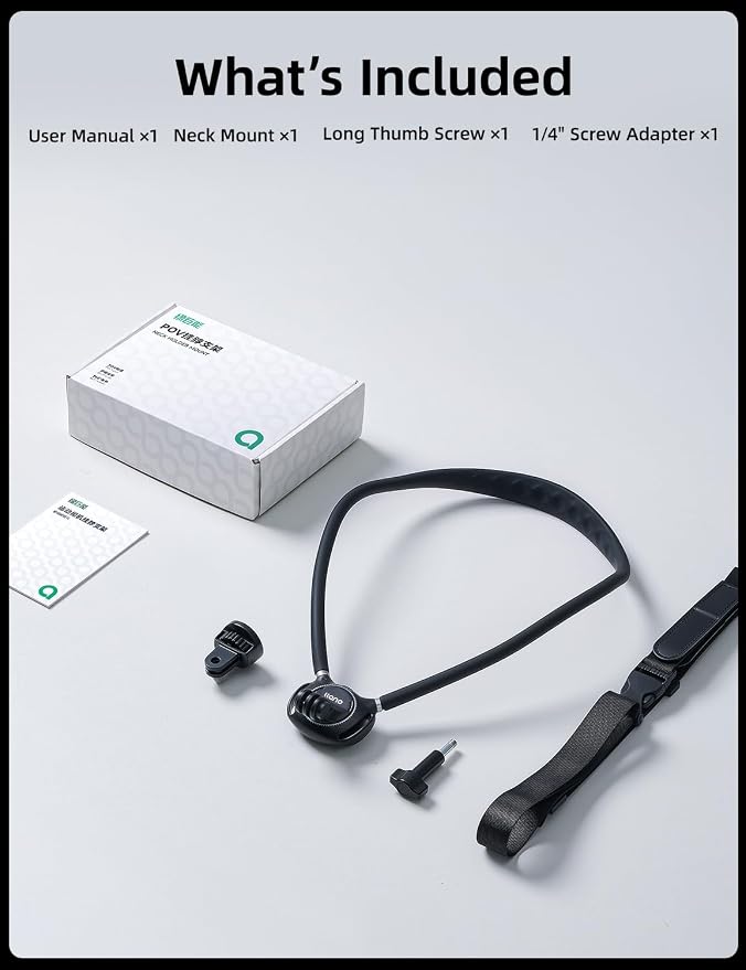 Llano Neck Mount with Chest Strap for Action Camera with 1/4" Adapter | Necklace Mount for DJI Osmo Pocket 4/3 Nano Action 6/5/4/3, GoPro Hero 13/12/11/10/9/MAX, Insta 360 X5/X4/Ace Pro 2 - Image 9