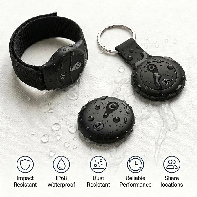 GPS Tracker for Kids, Real-Time GPS Tracking Device for Kids | Wearable Wristband & Keychain Design, No Monthly Fee/No SIM Card, Lightweight, Works with iOS Find My, IP68 Waterproof - Image 4