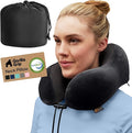 GORILLA GRIP Travel Neck Pillow for Airplanes, CertiPUR-US® Memory Foam Cooling Mesh Pillows, Soft Velvet Washable Cover, Support Headrest for Sleeping, Traveling Essentials Flight Accessories, Black by Unknown